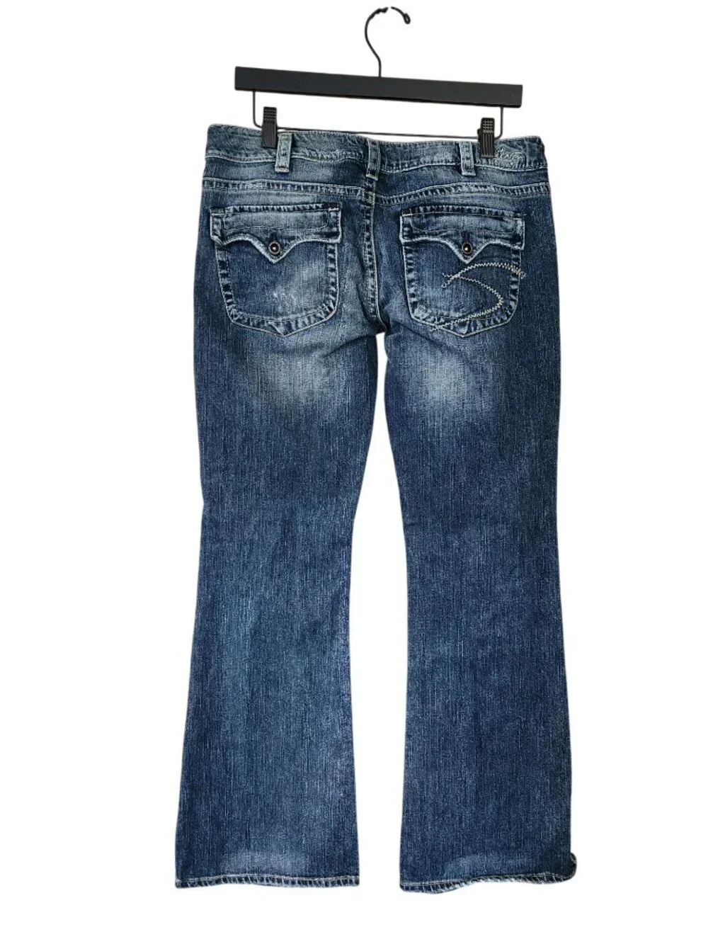 Vintage Y2K Silver Jeans Pioneer Bell Bottoms Womens Size 32/31